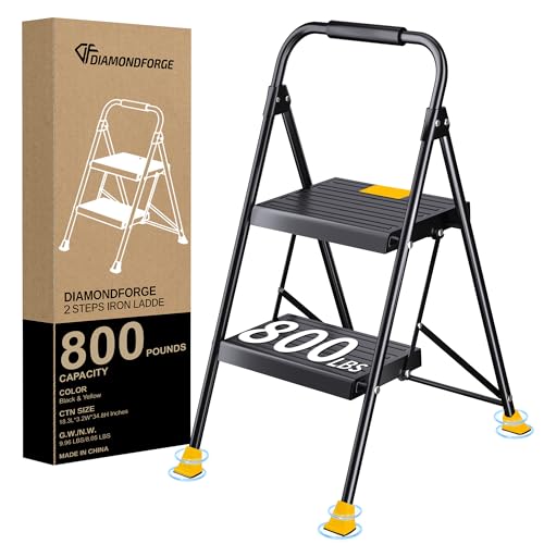 Foldable 3 Step Ladder with Handrails 800Lbs D4178