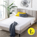 Grey Queen Upholstered Platform Bed Frame with USB Ports U8104