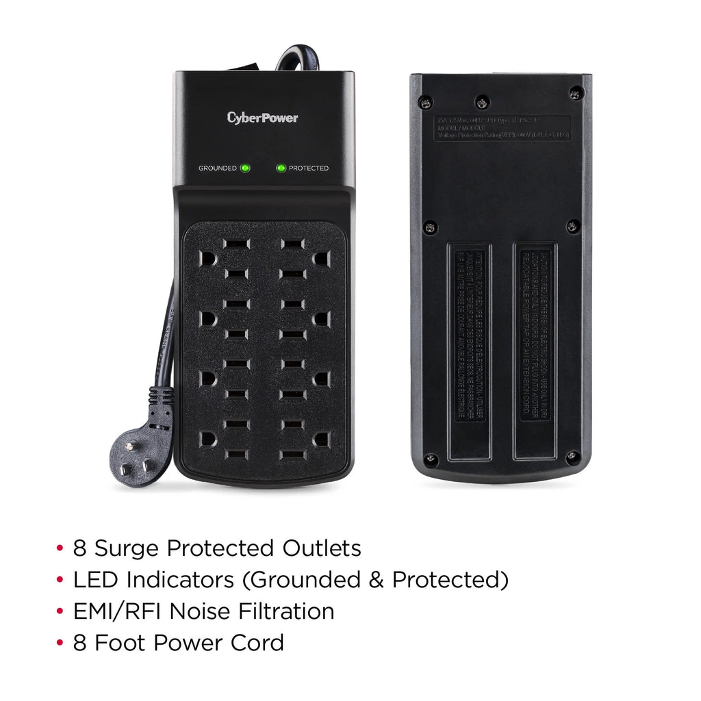 500 Joule Surge Protector with 8 Outlets L1629