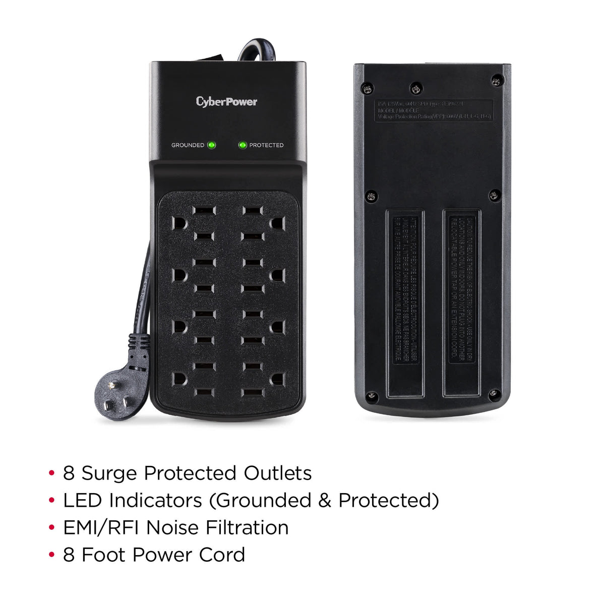 500 Joule Surge Protector with 8 Outlets L1629