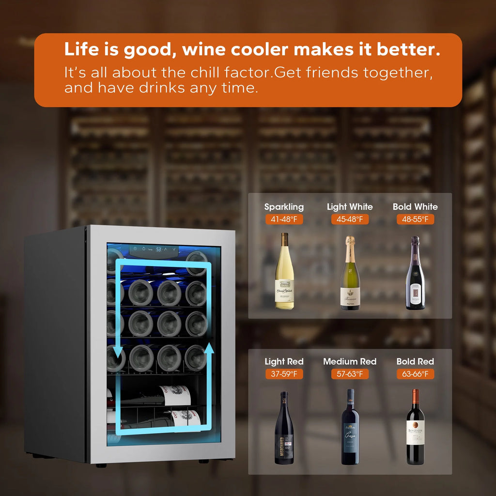 20 Bottle Wine Refrigerator with Glass Door P87291