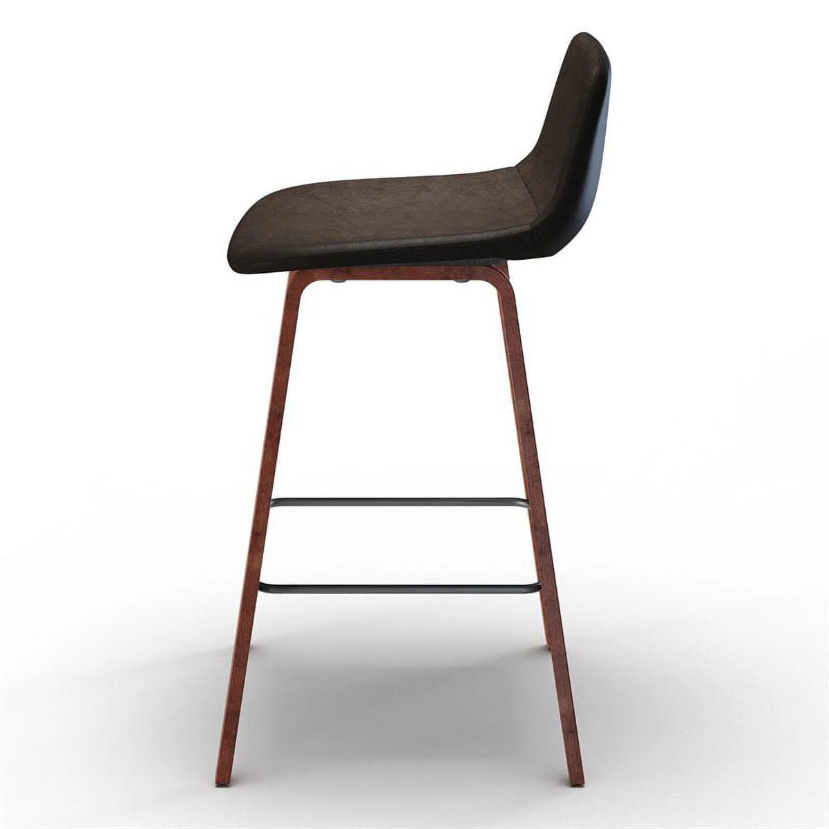 Distressed Brown Faux Leather Counter Stool Set of 2 L4890