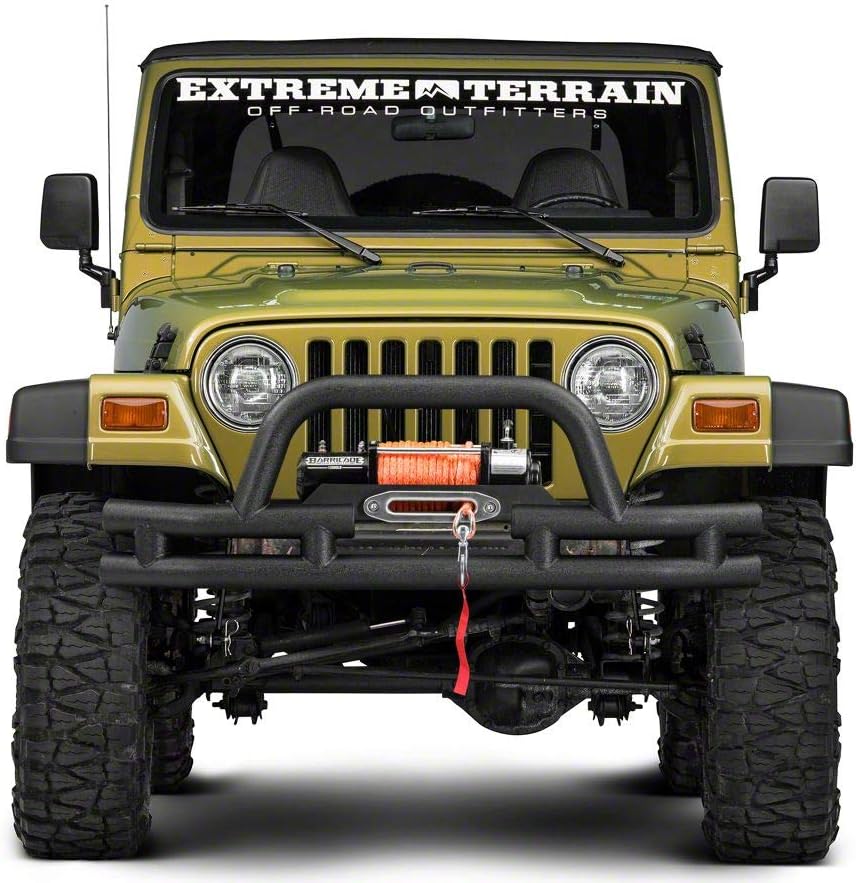 Textured Black Tubular Front Bumper with Winch Cutout U33525