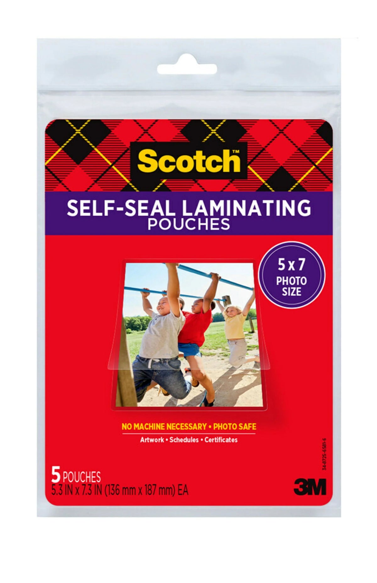 Self-Sealing Photo Laminating Sheets Gloss 5 x 7 5 Sheets A24363