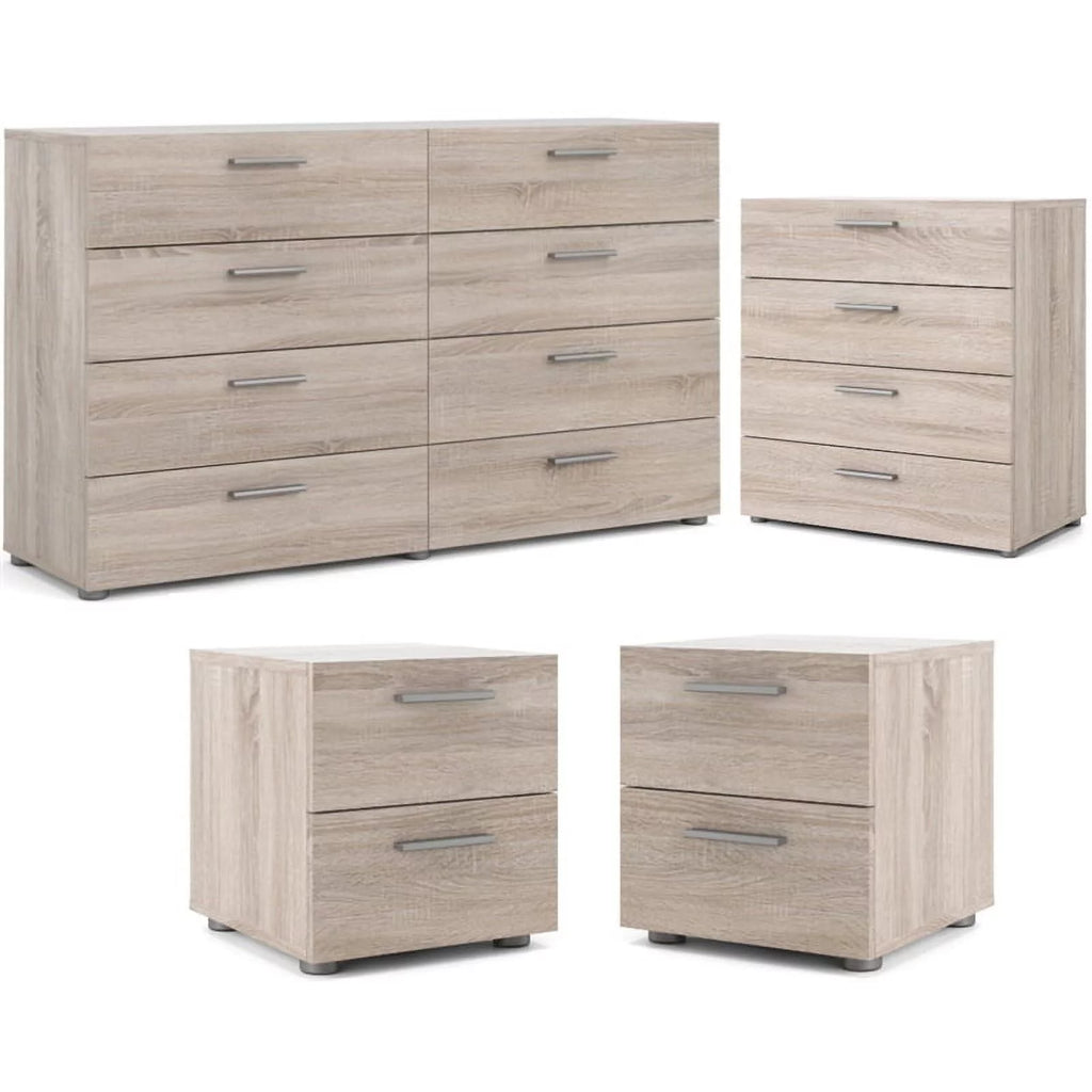 4 Piece Bedroom Set with 8 Drawer Dresser, 4 Drawer Chest, Two 2 Drawer Nightstands S93828