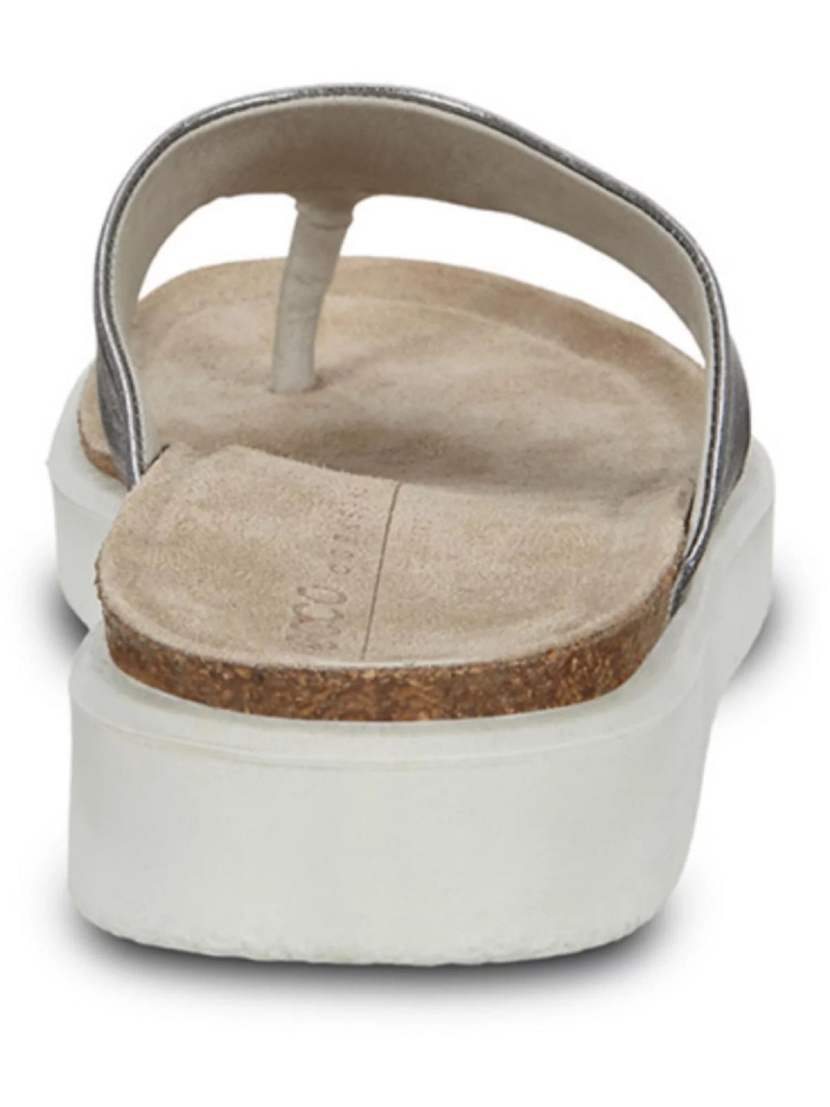 Gray Leather Slip On Thong Sandals N5474