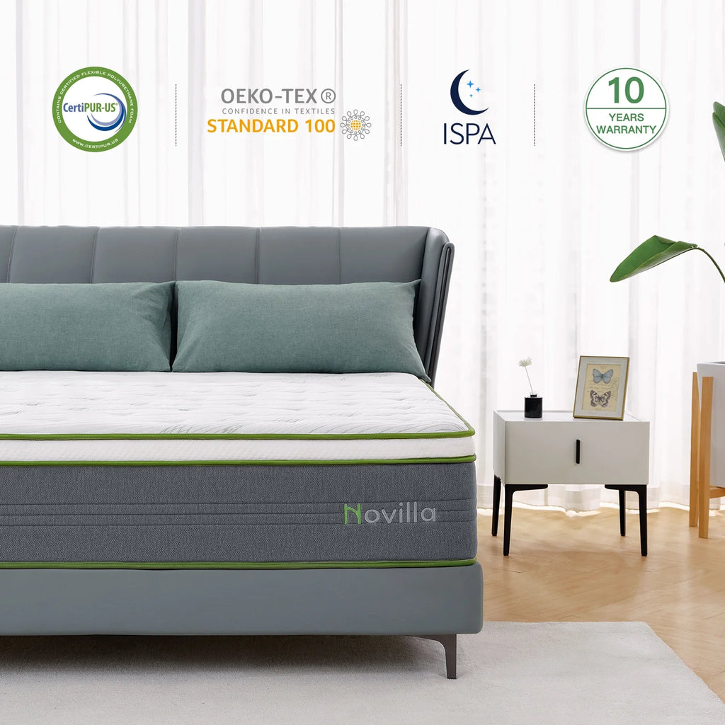 Queen Size Memory Foam Pocket Spring Hybrid Mattress C2213