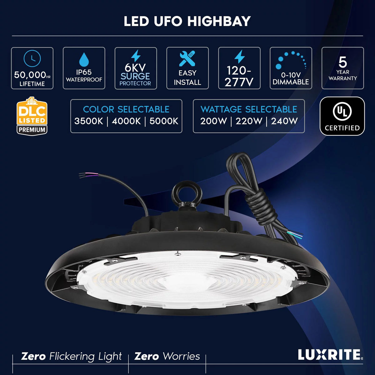 200/220/240W UFO High Bay LED Shop Lights 2-Pack P416280