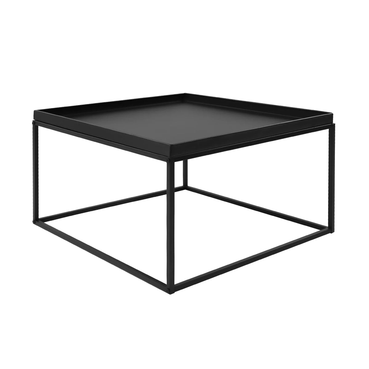 23x23x14 Inch Metal Square Coffee Table Black B723