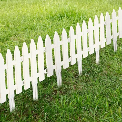 48 Pack White Plastic Garden Fence Panels W143
