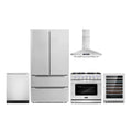 36 Gas Range, Wall Mount Range Hood, Dishwasher, Refrigerator with Ice Maker and Wine Cooler K72291