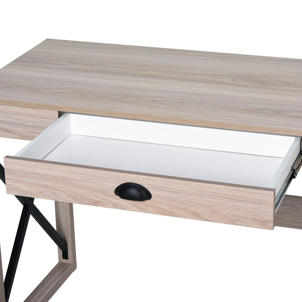 44 inch Rustic Writing Desk with Storage Drawer Y78613