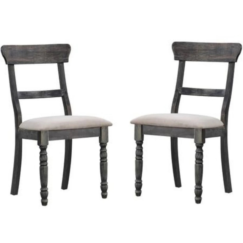 Fabric Upholstered Wooden Side Chair Set of 2 E506737