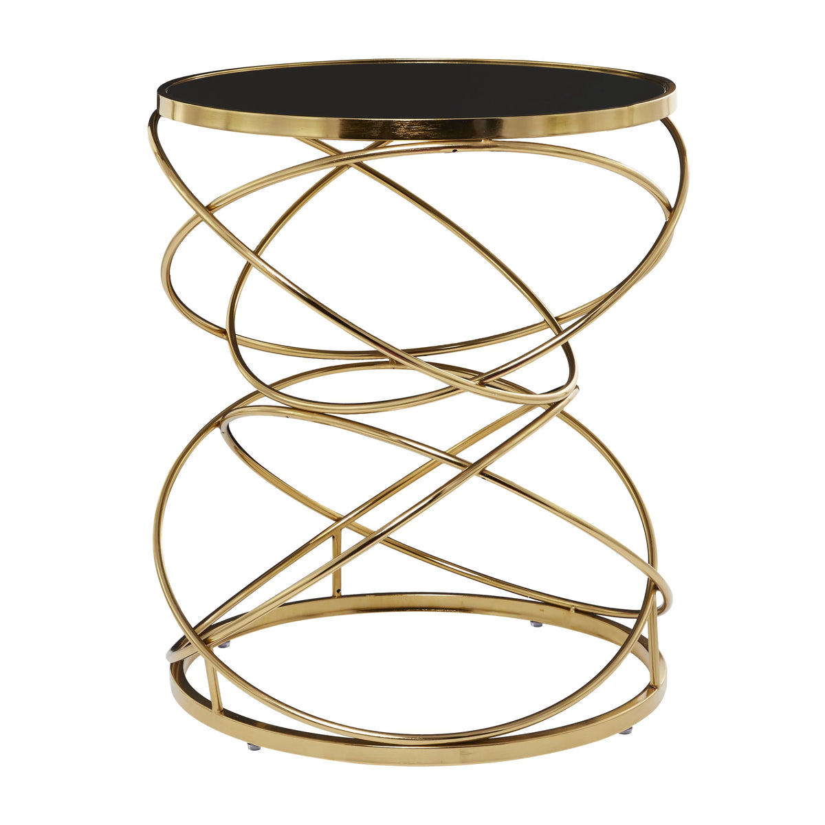 20" x 24" Black Marble Accent Table with Spiral Base J98802
