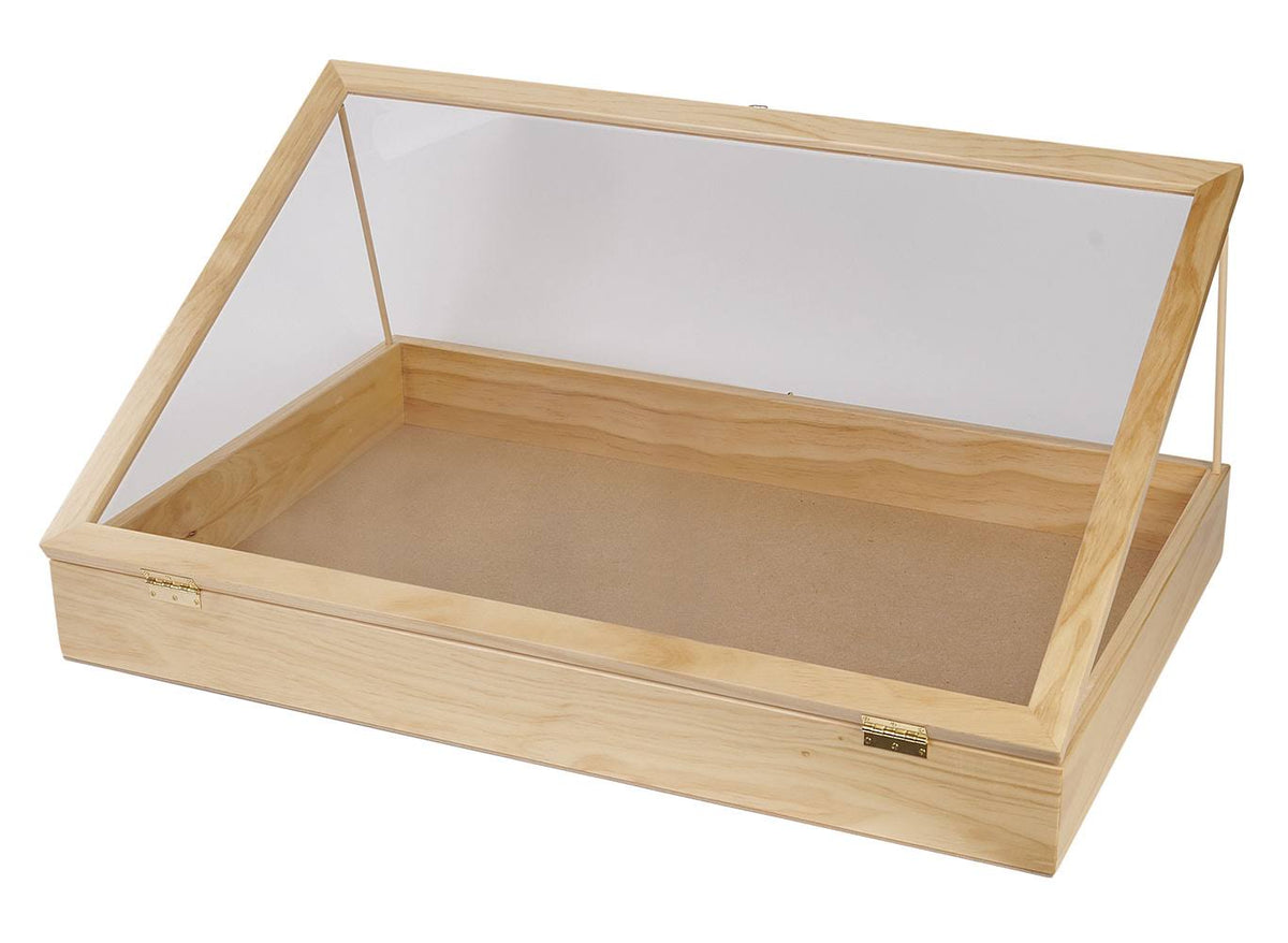 36 inch Natural Pine Wood Countertop Display Case X80970