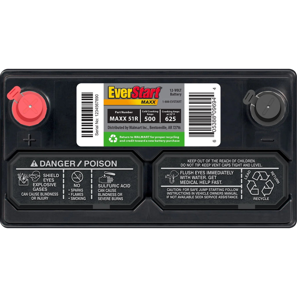 Lead Acid Automotive Battery Group Size 51R 12 Volt 500 CCA S318