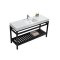 60 in. Single Sink Stainless Steel Console with Acrylic Sink V807
