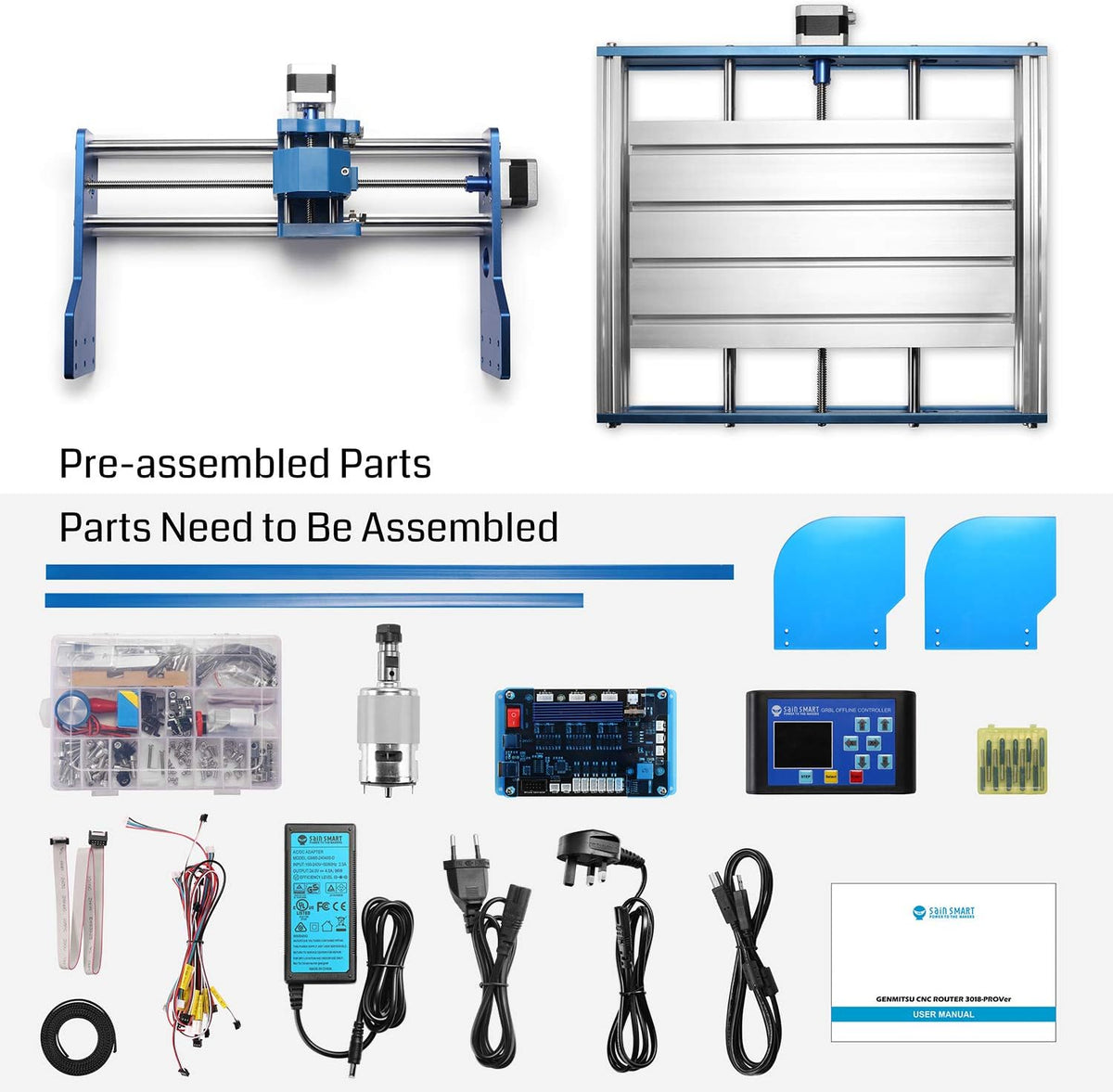 Desktop CNC Router Machine with GRBL Offline Control, 300 x 180 x 45mm U64141
