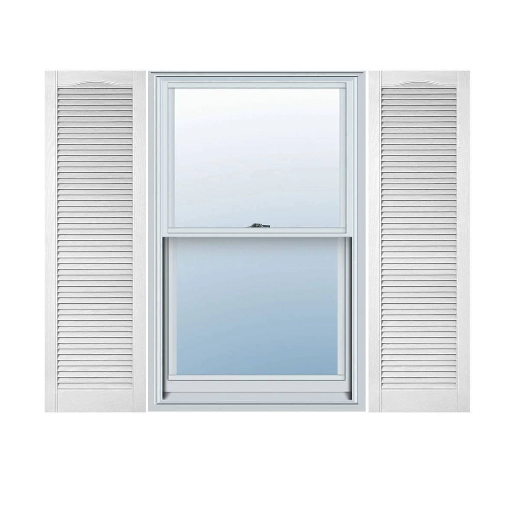 Vinyl Cathedral Top Open Louver Shutters E645