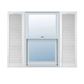 Vinyl Cathedral Top Open Louver Shutters E645