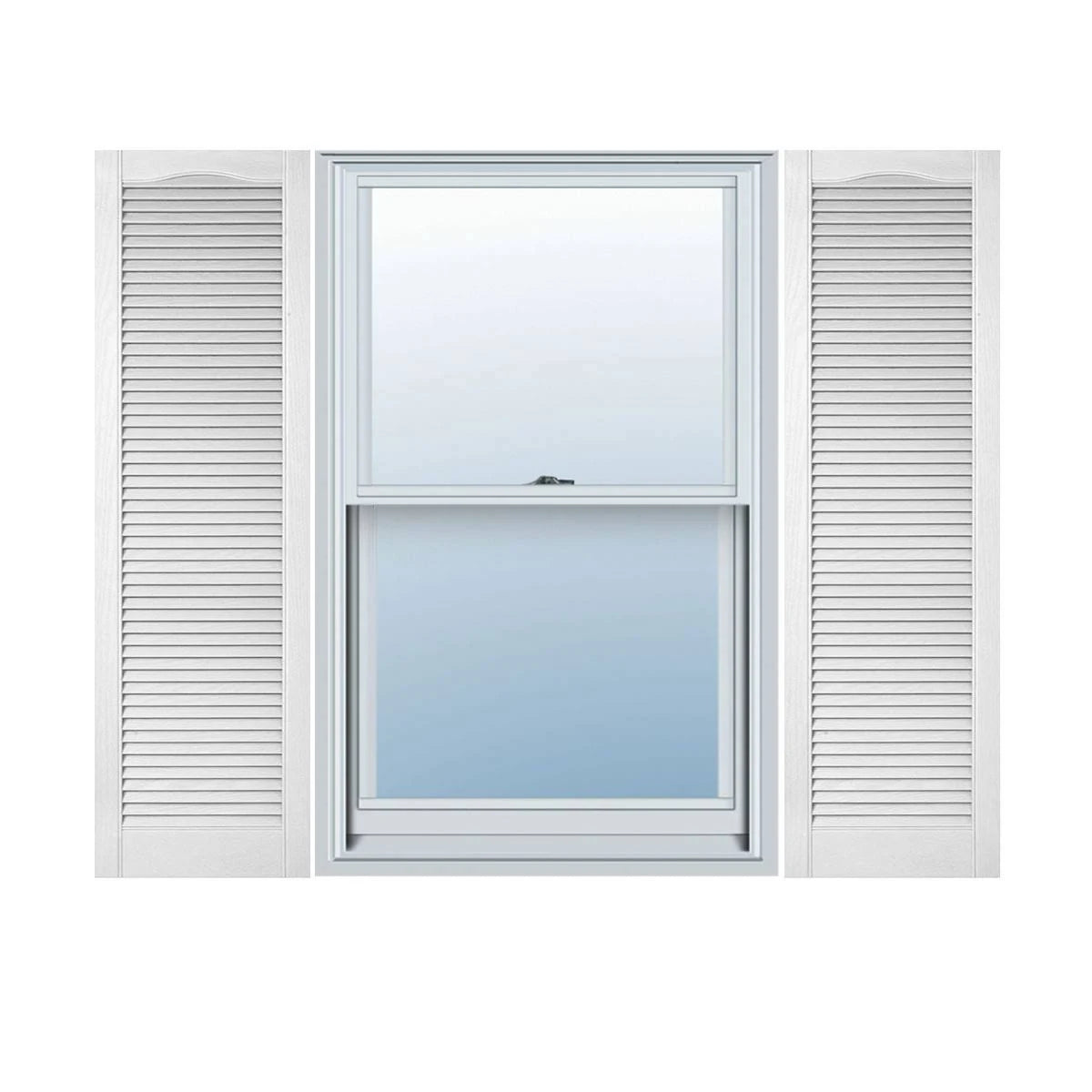 Vinyl Cathedral Top Open Louver Shutters E645