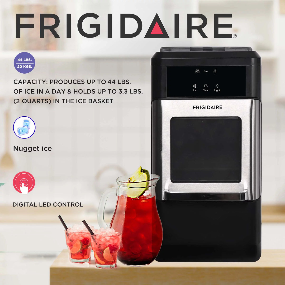 44 lbs. Nugget Ice Maker Stainless Steel L788