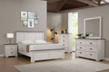 Antique White Brown 6pc King Size Bedroom Furniture Set S1935