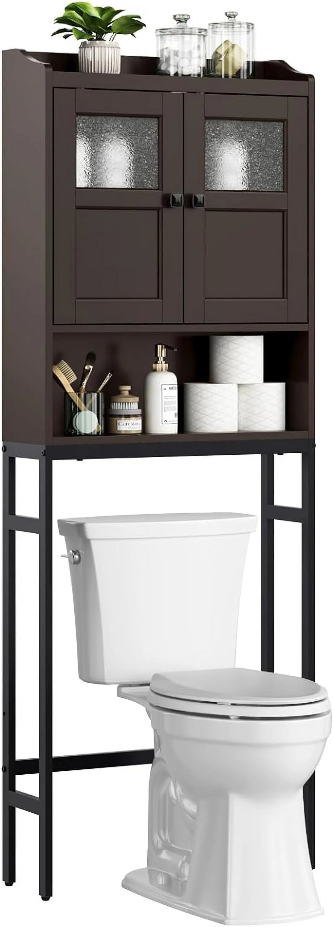 Over The Toilet Storage Cabinet with 2 Doors and Adjustable Shelf K904544