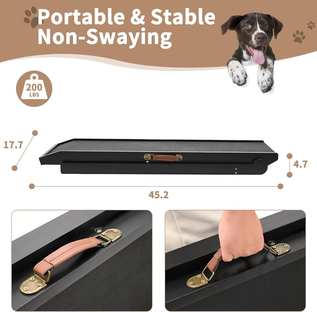 5 Level Adjustable Folding Dog Ramp with Side Rails T636504