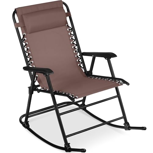 Folding Rocking Chair with Headrest Pillow E560