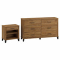 6 Drawer Dresser and Nightstand Set in Walnut Y49185