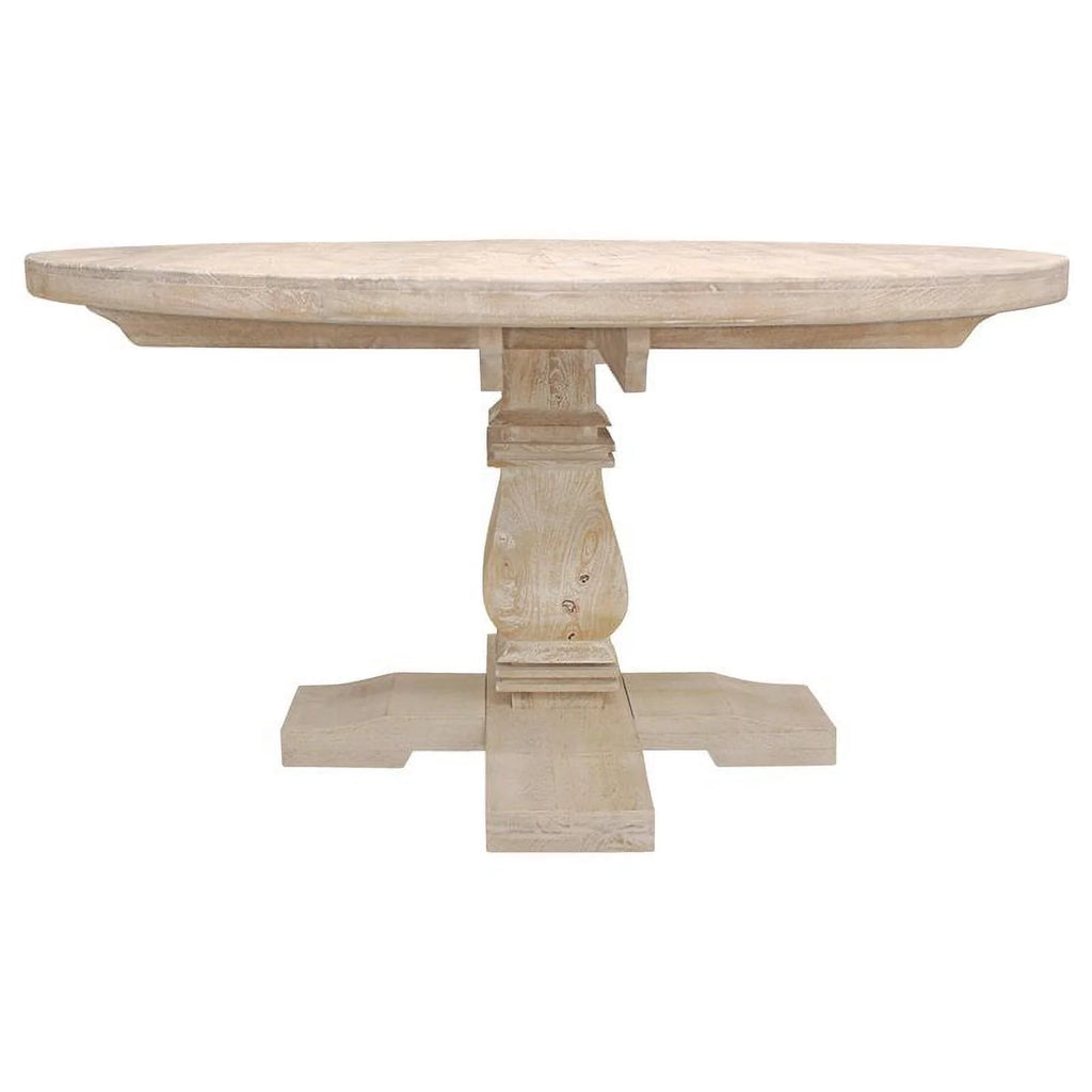 58" Round Solid Mango Wood Dining Table O3374