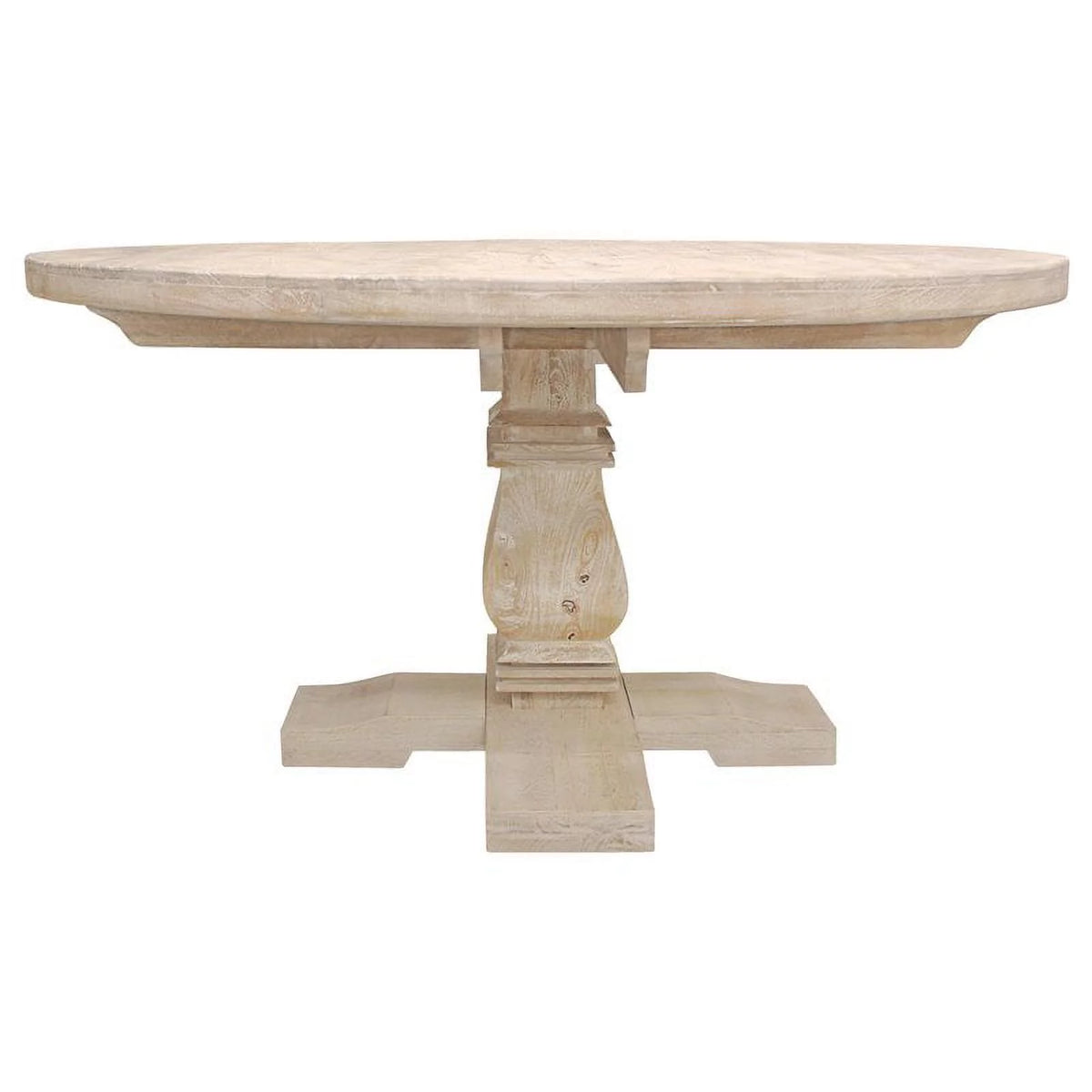 58" Round Solid Mango Wood Dining Table O3374