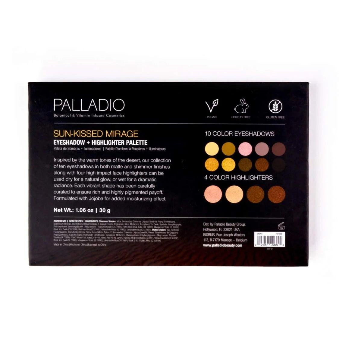 Warm Matte and Shimmer Eyeshadow Highlighter Palette S4658