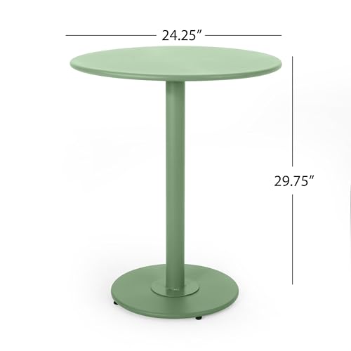 3-Piece Outdoor Bistro Set Iron Patio Furniture with 2 Chairs & Round Table Dark Green M2297