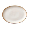 Stoneware Dish 34x45cm Grey, Cream P11864