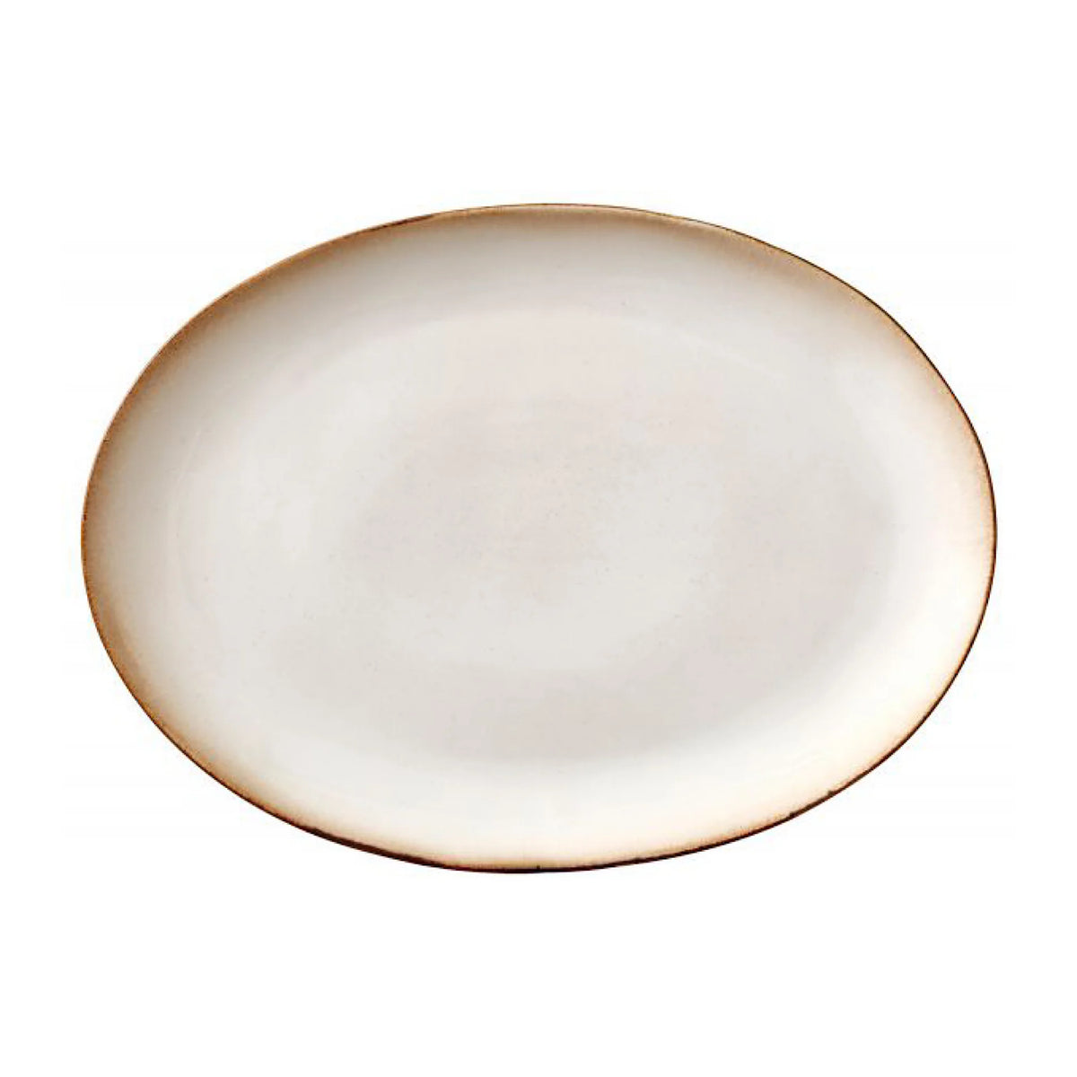 Stoneware Dish 34x45cm Grey, Cream P11864
