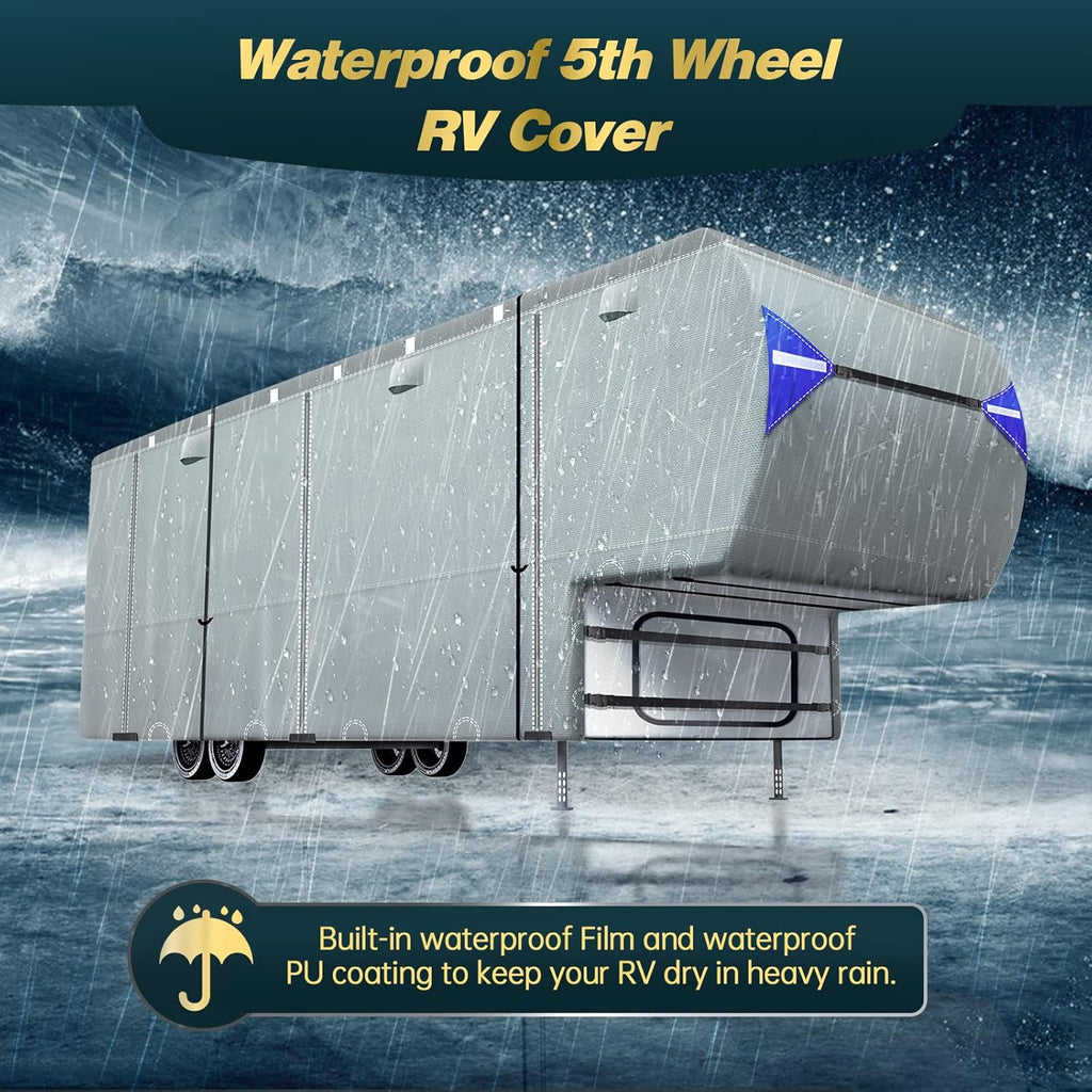 Waterproof Ripstop 5th Wheel RV Cover with Tire Covers F691