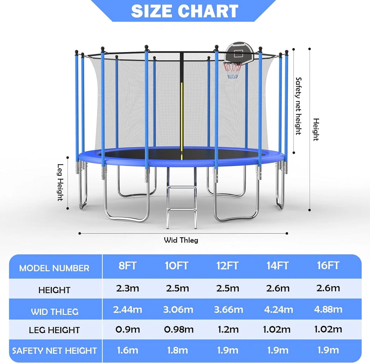 10FT Round Trampoline with Basketball Hoop and Safety Enclosure K9572