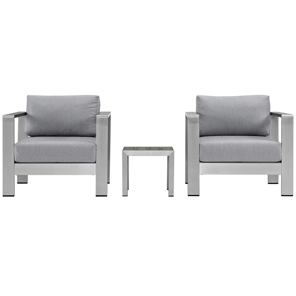Grey Aluminum 3 Pc Sectional Sofa Set V282
