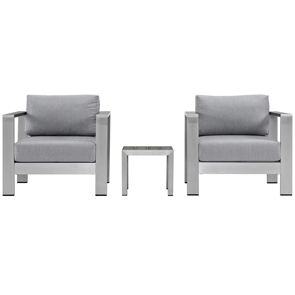 Grey Aluminum 3 Pc Sectional Sofa Set V282