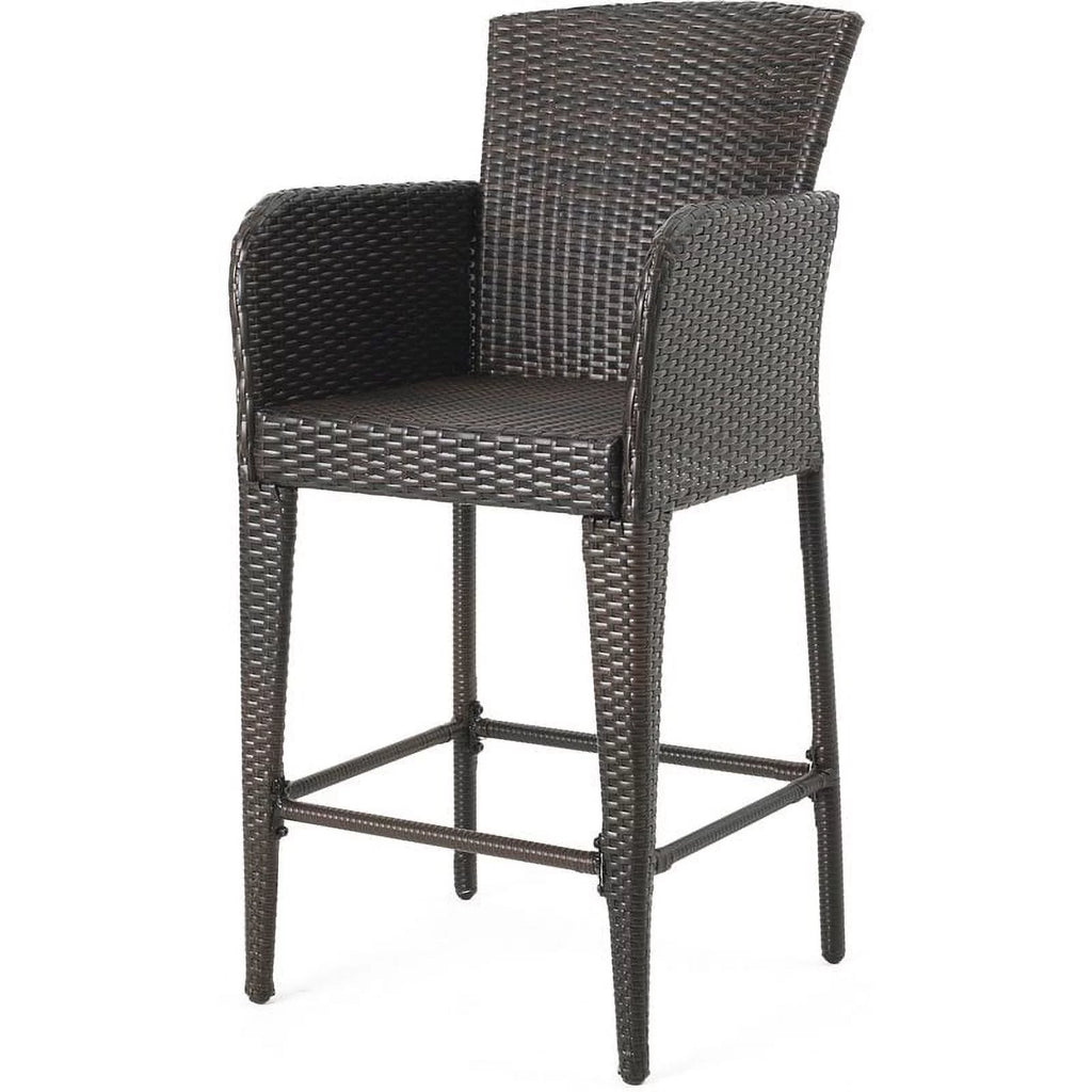 Multi Brown Wicker Barstool Set of 2 S801611