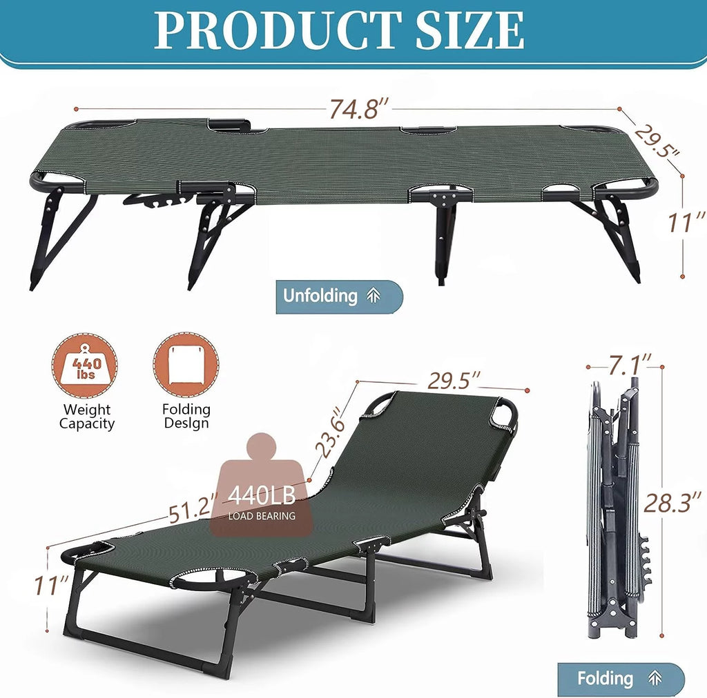 Folding Bed Cot with 2 Sided Mattress S406857
