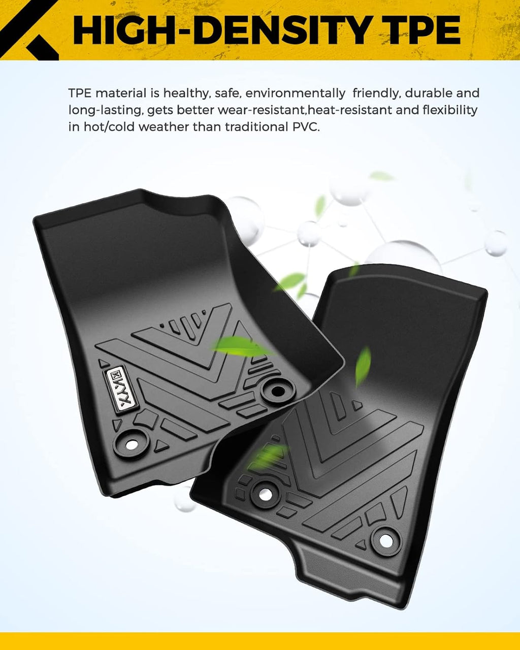 Black TPE Floor Mats 1st and 2nd Row X637591