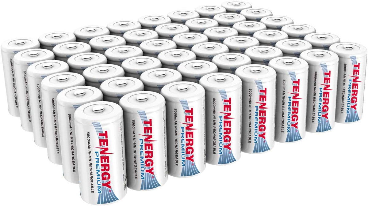 Rechargeable C Batteries 5000mAh NiMH 48-Pack M438