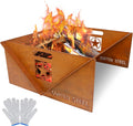 Corten Steel Wood Burning Fire Pit I446261