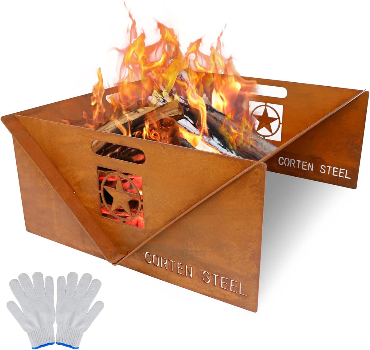 Corten Steel Wood Burning Fire Pit I446261
