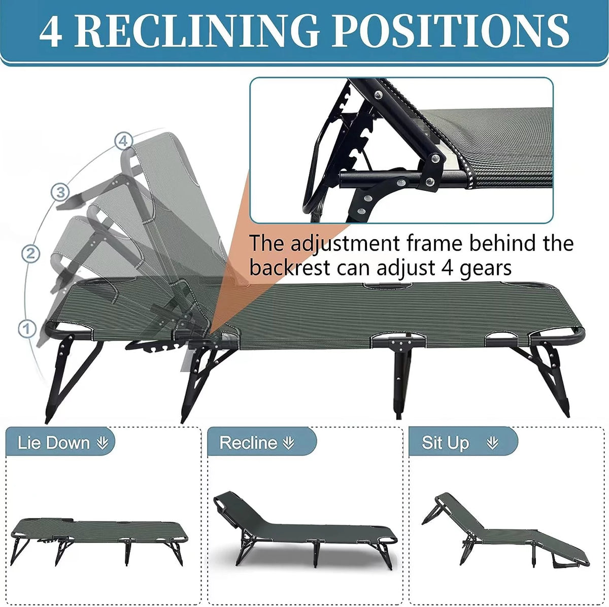 Folding Bed Cot with 2 Sided Mattress S406857