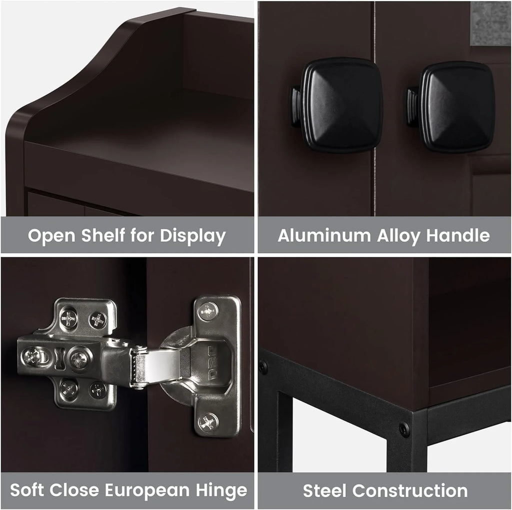 Over The Toilet Storage Cabinet with 2 Doors and Adjustable Shelf K904544
