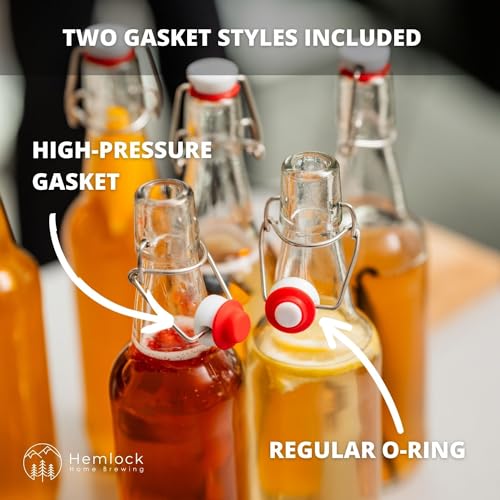 Swing Top Glass Bottles 16 oz 6 Set with Funnel H8015